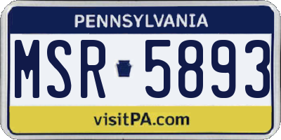 PA license plate MSR5893