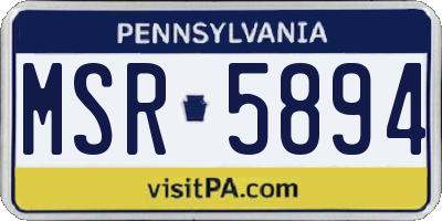 PA license plate MSR5894