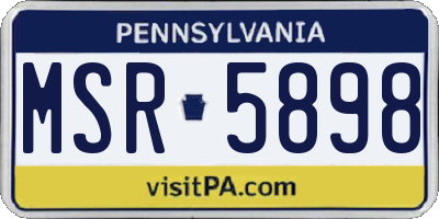 PA license plate MSR5898