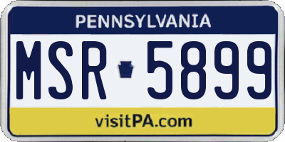 PA license plate MSR5899