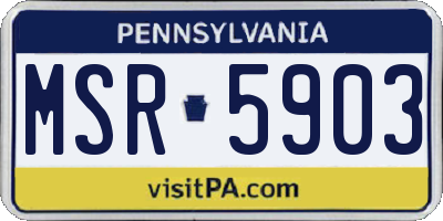 PA license plate MSR5903