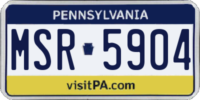 PA license plate MSR5904