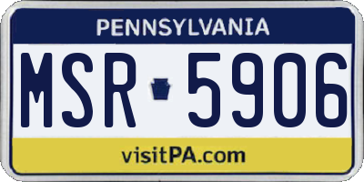 PA license plate MSR5906