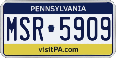 PA license plate MSR5909