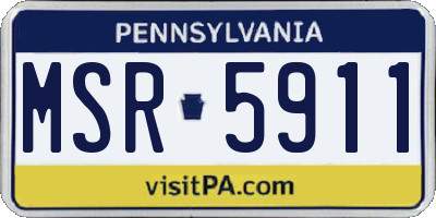 PA license plate MSR5911