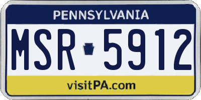 PA license plate MSR5912
