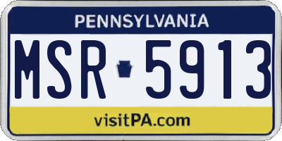 PA license plate MSR5913