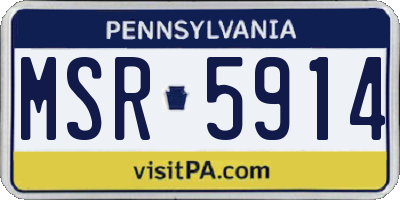 PA license plate MSR5914