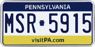 PA license plate MSR5915