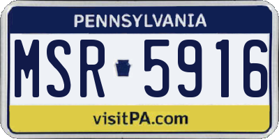 PA license plate MSR5916