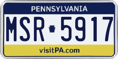 PA license plate MSR5917