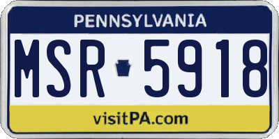 PA license plate MSR5918