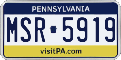 PA license plate MSR5919