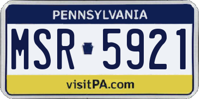 PA license plate MSR5921