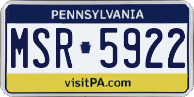 PA license plate MSR5922