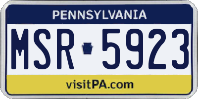 PA license plate MSR5923