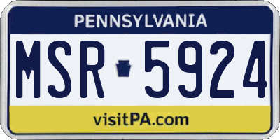 PA license plate MSR5924