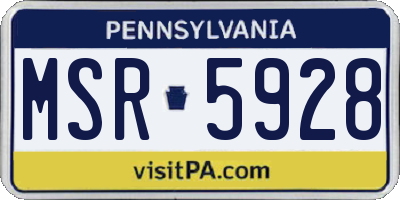 PA license plate MSR5928