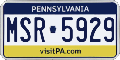 PA license plate MSR5929
