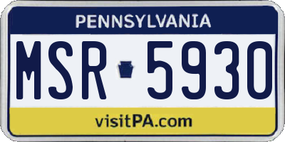 PA license plate MSR5930