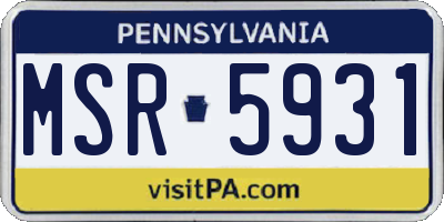 PA license plate MSR5931