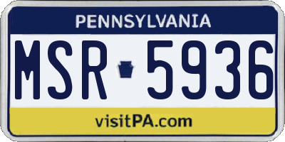 PA license plate MSR5936