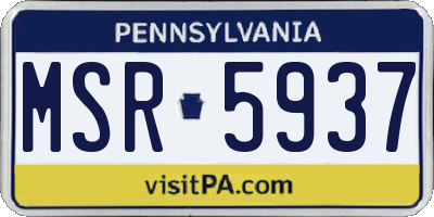 PA license plate MSR5937