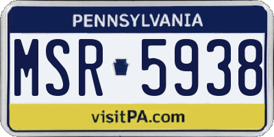 PA license plate MSR5938