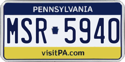PA license plate MSR5940