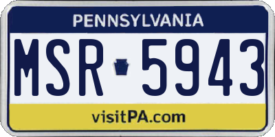 PA license plate MSR5943