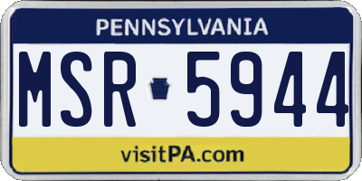 PA license plate MSR5944