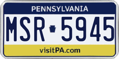 PA license plate MSR5945