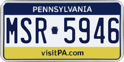 PA license plate MSR5946