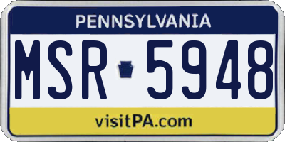 PA license plate MSR5948