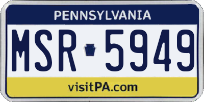 PA license plate MSR5949