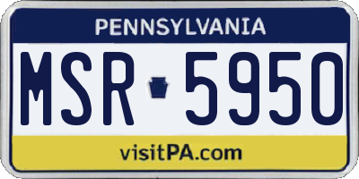 PA license plate MSR5950