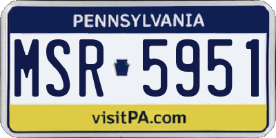 PA license plate MSR5951