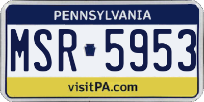 PA license plate MSR5953
