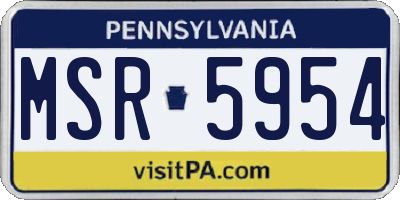 PA license plate MSR5954