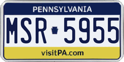 PA license plate MSR5955