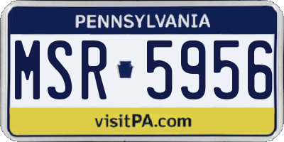 PA license plate MSR5956