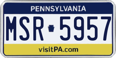 PA license plate MSR5957