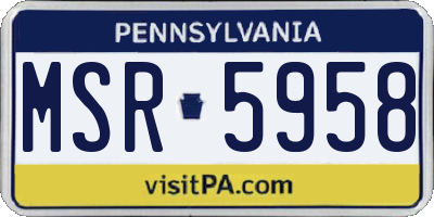 PA license plate MSR5958