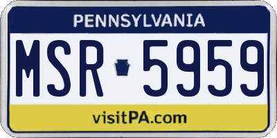 PA license plate MSR5959