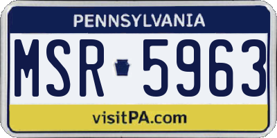 PA license plate MSR5963