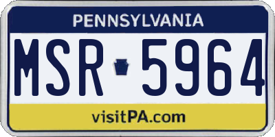 PA license plate MSR5964