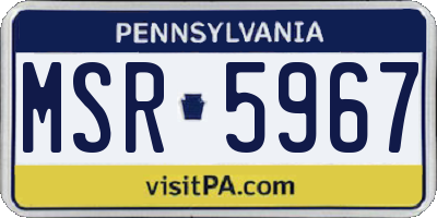 PA license plate MSR5967