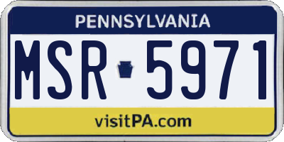 PA license plate MSR5971