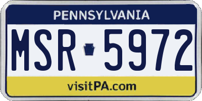 PA license plate MSR5972
