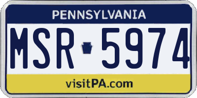 PA license plate MSR5974